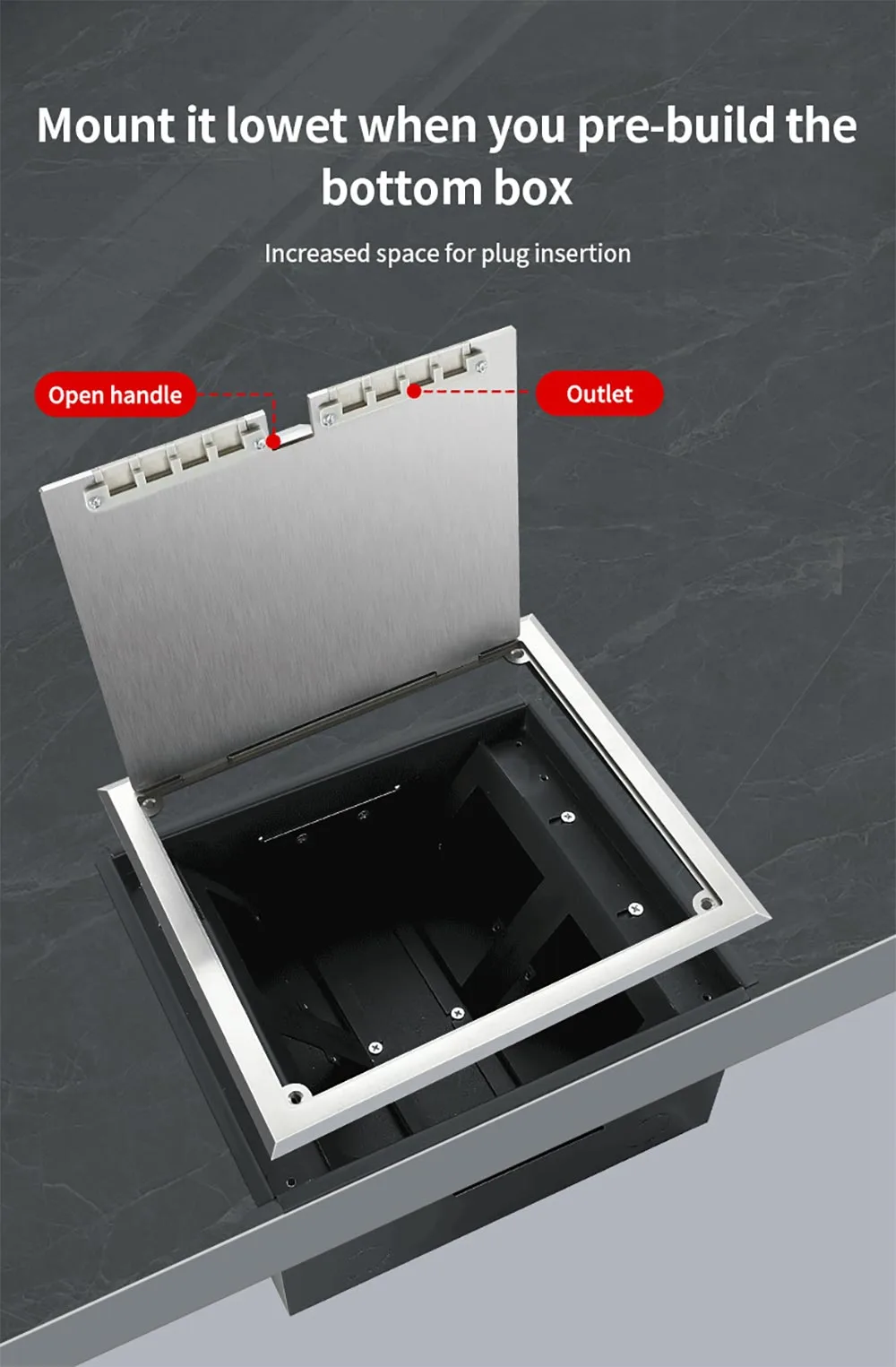 250 Open type Side insertion floor socket